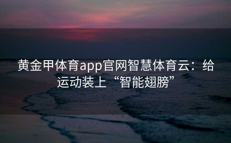 黄金甲体育app官网智慧体育云：给运动装上“智能翅膀”