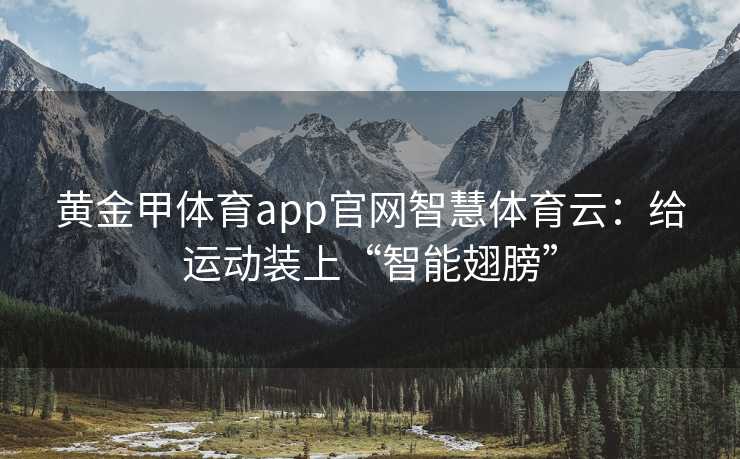 黄金甲体育app官网智慧体育云：给运动装上“智能翅膀”