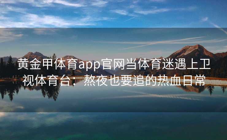 黄金甲体育app官网当体育迷遇上卫视体育台：熬夜也要追的热血日常