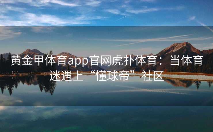 黄金甲体育app官网虎扑体育：当体育迷遇上“懂球帝”社区