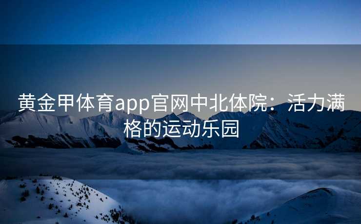 黄金甲体育app官网中北体院：活力满格的运动乐园