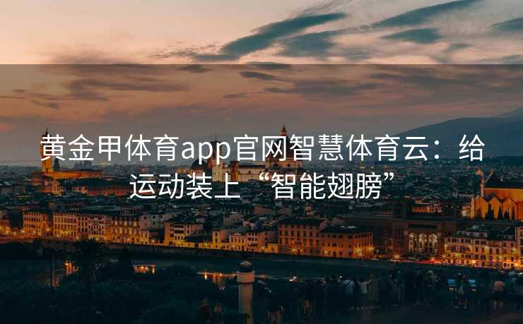 黄金甲体育app官网智慧体育云：给运动装上“智能翅膀”