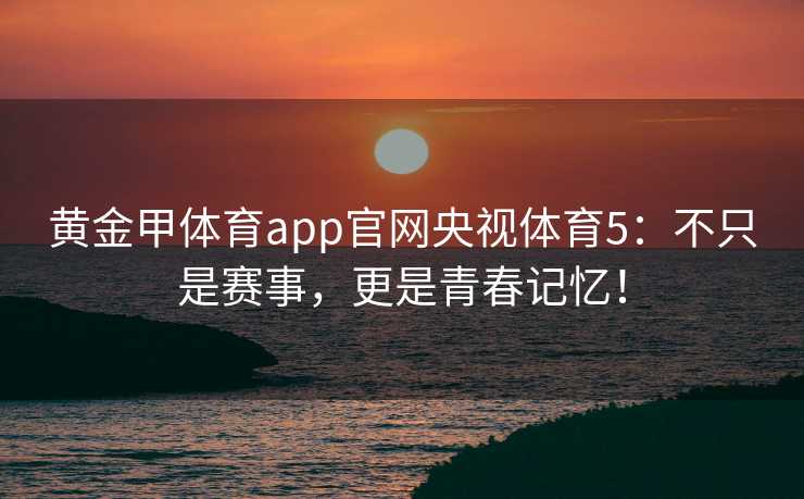 黄金甲体育app官网央视体育5：不只是赛事，更是青春记忆！