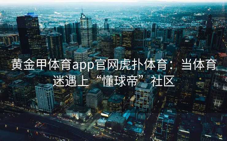 黄金甲体育app官网虎扑体育：当体育迷遇上“懂球帝”社区
