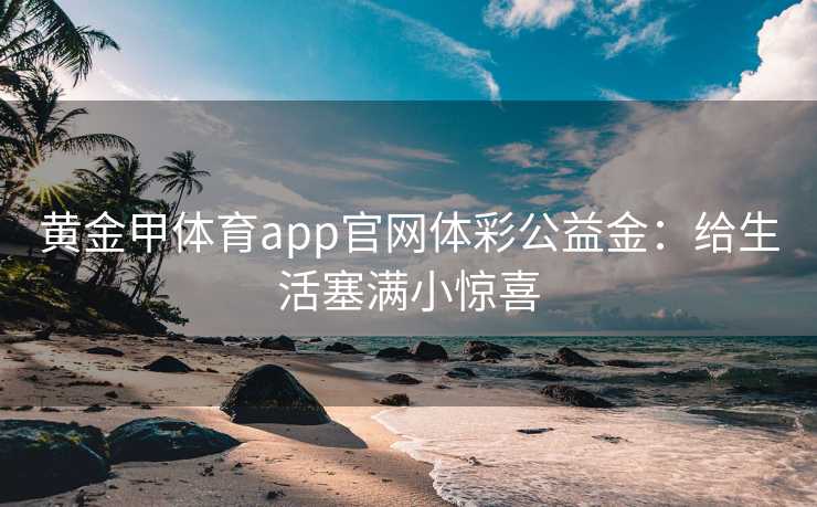 黄金甲体育app官网体彩公益金：给生活塞满小惊喜