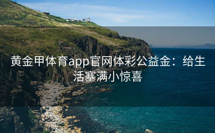黄金甲体育app官网体彩公益金：给生活塞满小惊喜