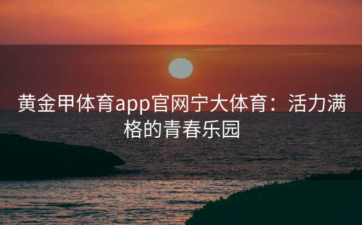 黄金甲体育app官网宁大体育：活力满格的青春乐园