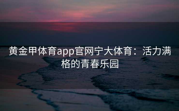 黄金甲体育app官网宁大体育：活力满格的青春乐园