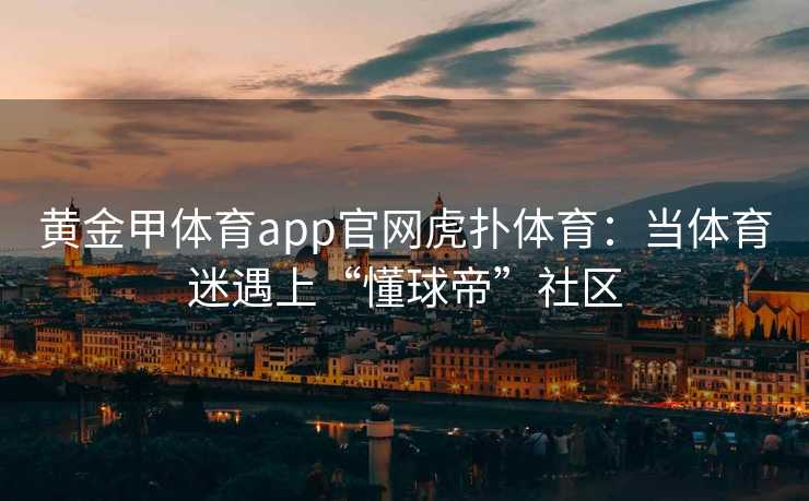 黄金甲体育app官网虎扑体育：当体育迷遇上“懂球帝”社区